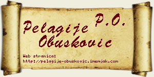 Pelagije Obušković vizit kartica